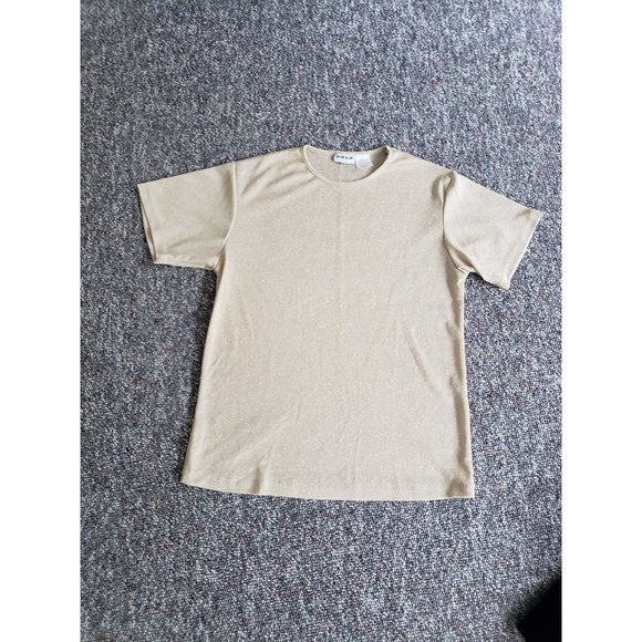 90s/Y2K Gold Sparkly Tee - Picture 1 of 3